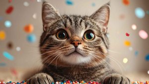 Tabby Cat Party Mobile Wallpaper Free Cute Pet Background