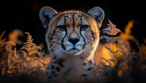 Focused Cheetah Face Close-Up Animal Portrait Wallpaper 4k Background