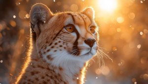 Golden Cheetah Animal Portrait Mobile Wallpaper Nature Background 4K