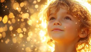 Golden Child Portrait Wallpaper, Free Mobile Background, Artistic Kid Photo