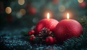 Festive Christmas Candles Mobile Wallpaper, Holiday Season Background