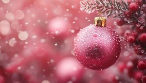 Sparkling Pink Christmas Ornament Mobile Wallpaper For Festive Season