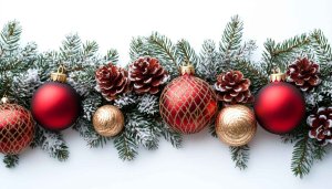Festive Christmas Ornaments Pine Cones Holiday Season Desktop Wallpaper