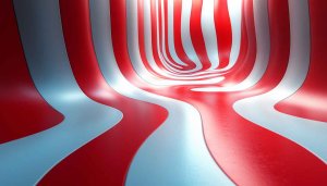 Red White Stripes Abstract Design Desktop Background 4K Wallpaper