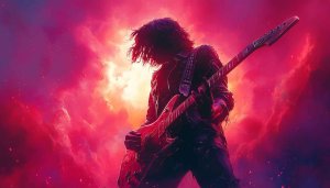 Eddie Munson Stranger Things Guitar Art 4K Desktop Wallpaper