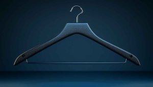 Black Clothes Hanger on Dark Blue 4K Desktop Wallpaper