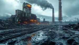 Industrial Pollution Scenery 4K Desktop Background Free Mobile Wallpaper