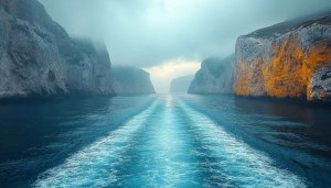 Calm Sea Between Cliffs Mobile Background, Free Nature Wallpaper