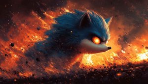 Sonic the Hedgehog Fire Digital Art 4K Wallpaper Background