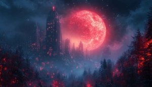 Red Planet Cityscape Aesthetic 4K Desktop Wallpaper Mobile Background