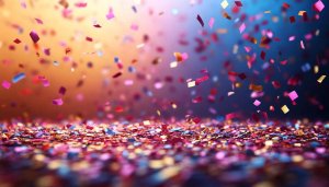 Colorful Celebration Confetti Falling 4K Desktop Background, Party Mobile Wallpaper