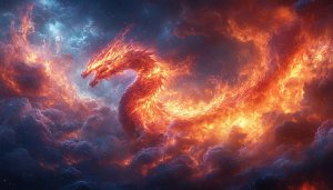 Fiery Dragon Fantasy Art 4K Desktop Background Wallpaper