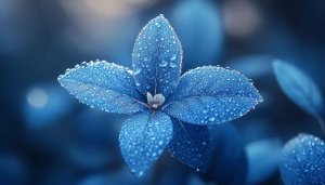 Blue Leaf Water Droplets Mobile Wallpaper Free Desktop Background