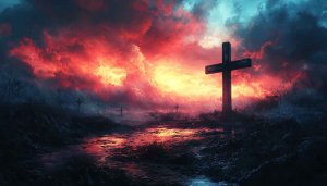 Dramatic Crosses 4K Wallpaper: Religious Background for Desktop and Mobile