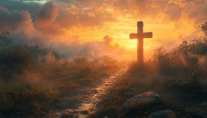 Christian Cross at Sunrise 4K Desktop Background Wallpaper