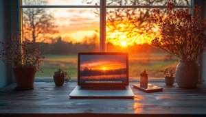 Cozy Sunset Laptop Desktop Background, Free 4K Wallpaper