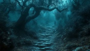 Mystical Foggy Forest Path 4K Desktop Wallpaper Free HD