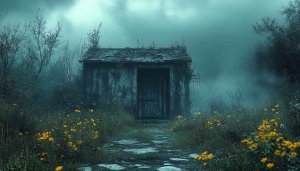 Eerie Abandoned Shack Mobile Wallpaper, Free Atmospheric Desktop Background