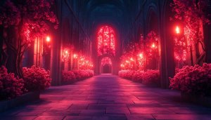 Enchanted Pink Palace Wallpaper, Fantasy Architecture 4K Desktop Background
