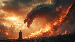 Epic Dragon Fire Scenery Wallpaper for Desktop and Mobile Backgrounds