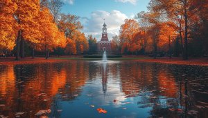 Autumn Lake Reflections 4K Desktop Background, Free Fall Wallpaper