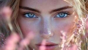 Blue Eyes Woman Portrait Mobile Wallpaper Free High Resolution