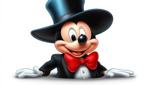 Fancy Mickey Mouse Top Hat 4K Desktop Background Wallpaper