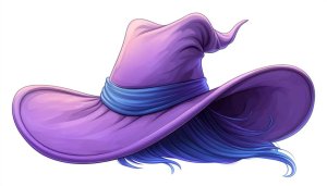 Purple Witch Hat Cartoon Illustration for Mobile Background Wallpaper