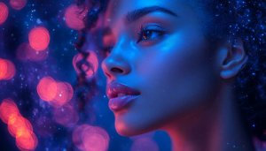 Neon Portrait Aesthetic 4K Wallpaper, Mobile Background for Free