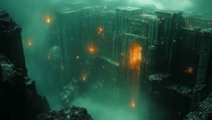 Fantasy Architecture Mobile Wallpaper - Dark Mysterious Ruins Background Art