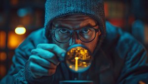 Hacker with Magnifying Glass Dark Web Desktop Background 4K