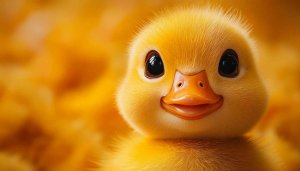 Cute Yellow Duckling Portrait Free Mobile Phone Wallpaper Background