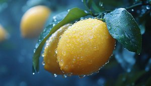Fresh Lemon Fruit Mobile Backgrounds Raining Day Wallpaper