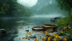 Fantasy Lake 4K Desktop Background Rainy Day Wedding Ring