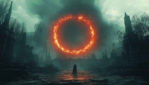 Dark Souls Inspired Burning Ring Mobile Wallpaper 4K Desktop Background