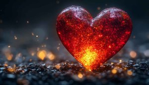 Red Heart Sparkly 4K Mobile Background Valentines Day Wallpaper