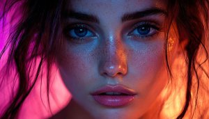 Beautiful Woman Face Close-Up 4K Portrait Mobile Wallpaper