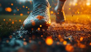 Football Boots on Muddy Field 4K Mobile Phone Wallpaper
