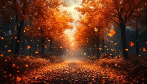 Autumn Forest Path 4K Wallpaper for Desktop and Mobile