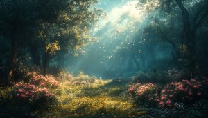 Enchanted Forest Wallpaper: Sunlit Woods 4K Desktop Background