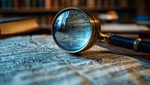 Antique Map Magnifying Glass 4K Desktop Background Free Wallpaper