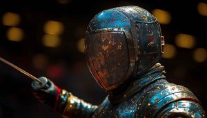 Fencing Duel Mobile Wallpaper, Sword Fighting Sport 4K Background