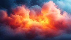 Fiery Clouds Mobile Wallpaper - Free Orange and Blue Sky Background