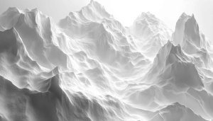 Monochrome Mountain Range 4K Desktop Background White Aesthetic Wallpaper