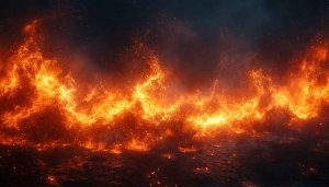 Fiery Abstract Landscape 4K Wallpaper for Desktop and Mobile