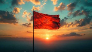 Afghanistan Flag Wallpaper, Sunset Background, 4K Mobile Wallpaper