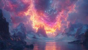 Aurora Borealis Mountains 4K Desktop Wallpaper Nature Scenery Background