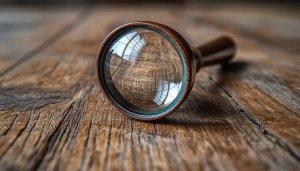 Magnifying Glass Wood Texture 4K Desktop Background Mobile Wallpaper