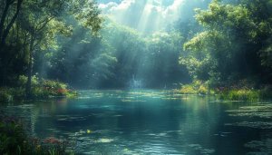 Serene Forest Lake Scenery Mobile Wallpaper, HD Desktop Background