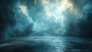 Dramatic Blue Clouds Space Mobile Wallpaper High Resolution Desktop Background